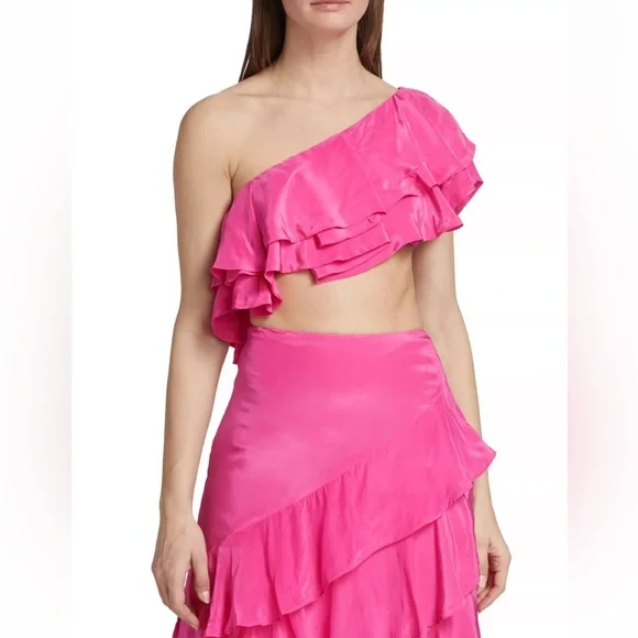 NWT FARM Rio [2-Pc] Marocaine Asymmetric Ruffle Skirt &  Ruffle Top - Picture 8 of 12